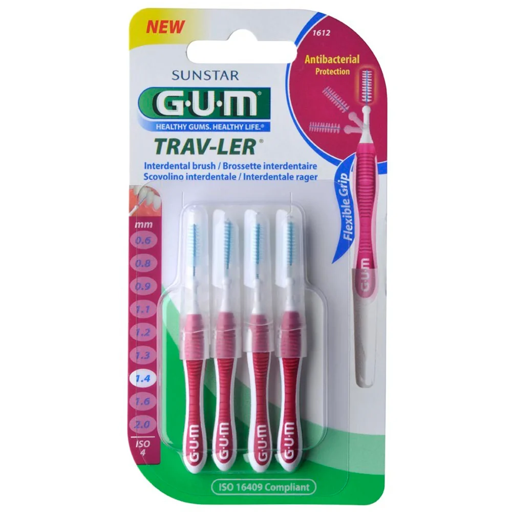 GUM Brossette Trav-ler Extra-Fine 1,4 mm par 4 unités