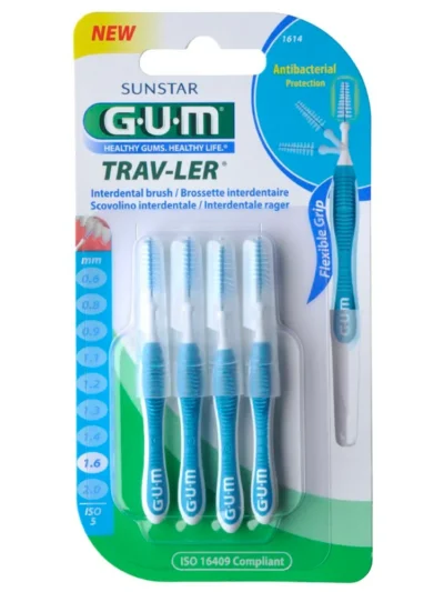 GUM Brossette Trav-ler Extra-Fine 1,6 mm par 4 unités