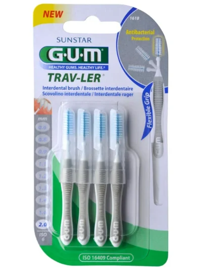GUM Brossette Trav-ler Large 2,0 mm par 4 unités