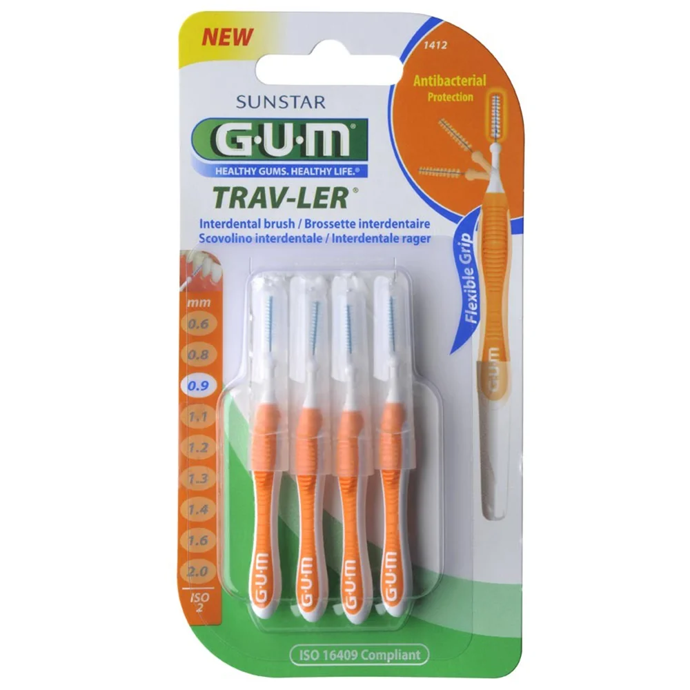 GUM Brossette Trav-ler Extra-Fine 0,9 mm par 4 unités