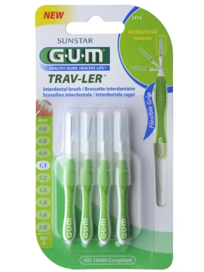 GUM Brossette Trav-ler Extra-Fine 1,1 mm par 4 unités