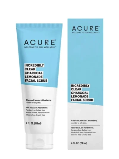 ACURE Incredibly clear charcoal lemonade facial scrub 118ml