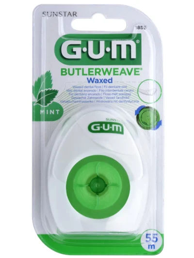 GUM Fil Dentaire ButlerWeave Mentholé Ciré 1855