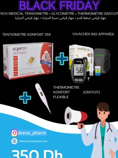 PACK MEDICAL TENSIOMETRE + THERMOMETRE + GLYCOMETRE