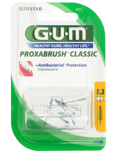 GUM Recharge Brossettes Extra-Fines par 8 unités 1,3 mm
