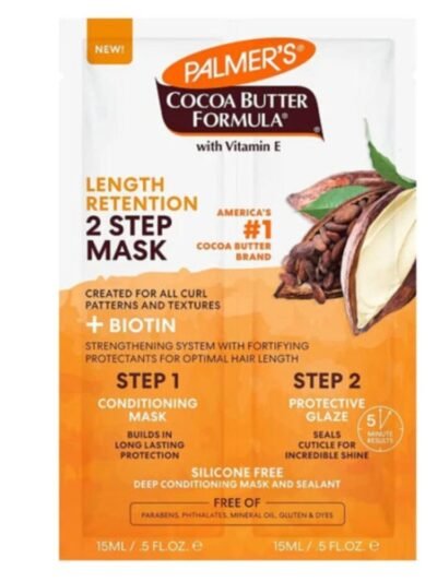 PALMER'S Masque cheveux 2 steps Cacao et Biotin accélerateur de pousse 15ML x 2