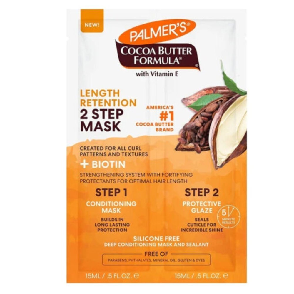 PALMER'S Masque cheveux 2 steps Cacao et Biotin accélerateur de pousse 15ML x 2