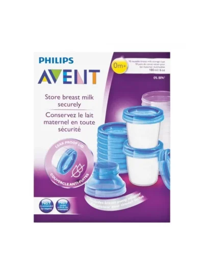 AVENT SET POTS DE CONSERVATION POUR LAIT MATERNEL 180 ML