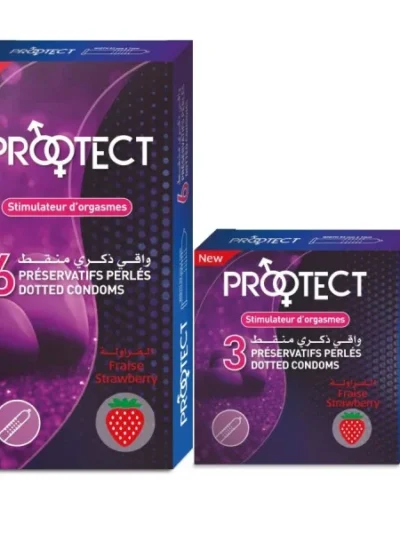 PROTECT Préservatif Perlés Fraise Bt de 12