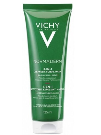 Vichy Normaderm 3en1 Exfoliant Nettoyant Masque Peau Mixte à Grasse | 125ml