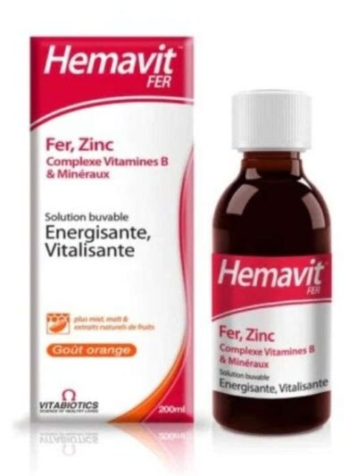 VITABIOTICS Hemavit Fer Complexes Vitamines B et Minéraux Liquide – 200ml