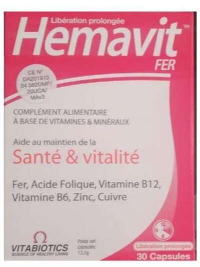 VITABIOTICS Hemavit Fer Santé et Vitalité 30 capsules