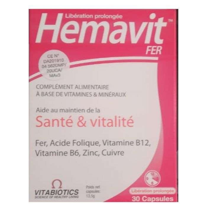 VITABIOTICS Hemavit Fer Santé et Vitalité 30 capsules